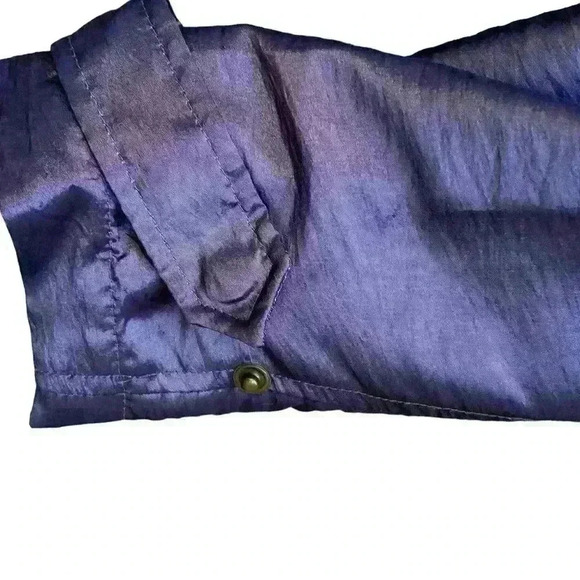Coldwater Creek Lightweight Puffer Raincoat Size M (10-12) Metallic Purple Cozy - Picture 11 of 15